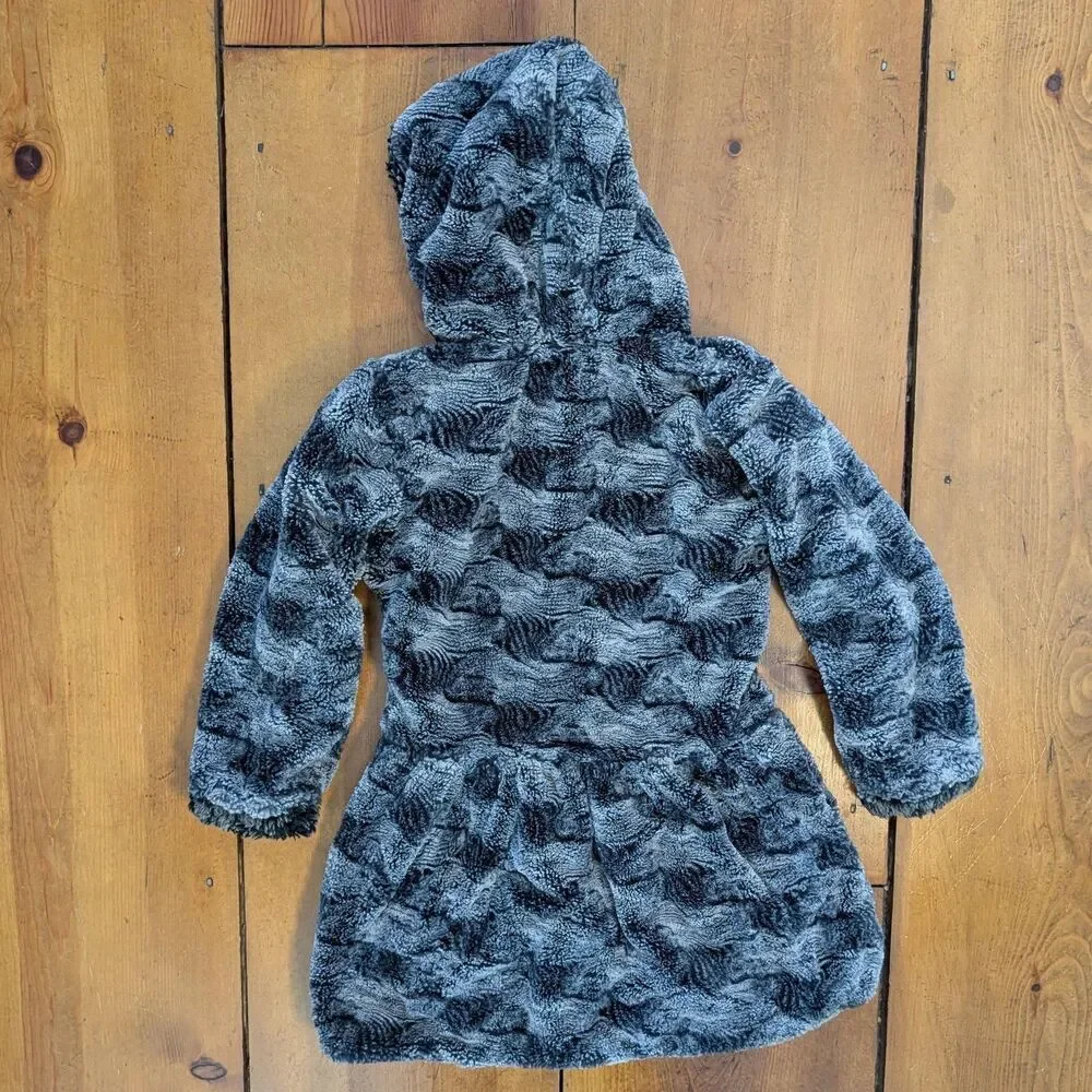 American Widgeon Coat Girls 7 Faux Fur Hooded Fleece Zip Jacket Warm Winter